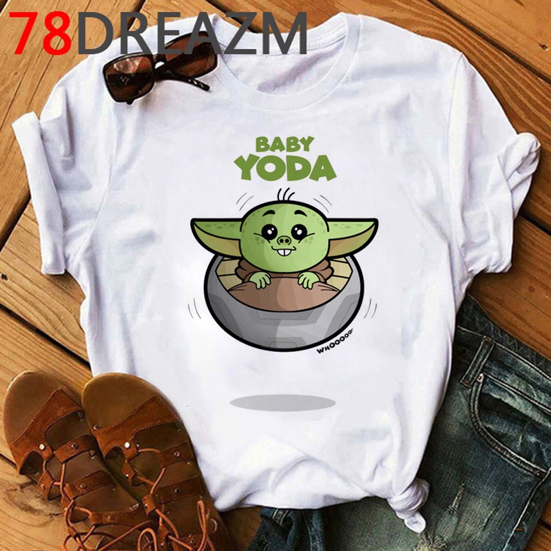 Baby Yoda Star Wars t shirt female vintage streetwear couple