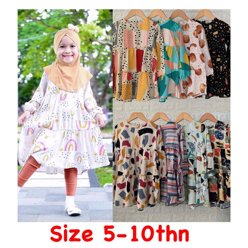 Zada rayon Child Tunic Mixx Motif size 5-10 Years | Shopee Philippines
