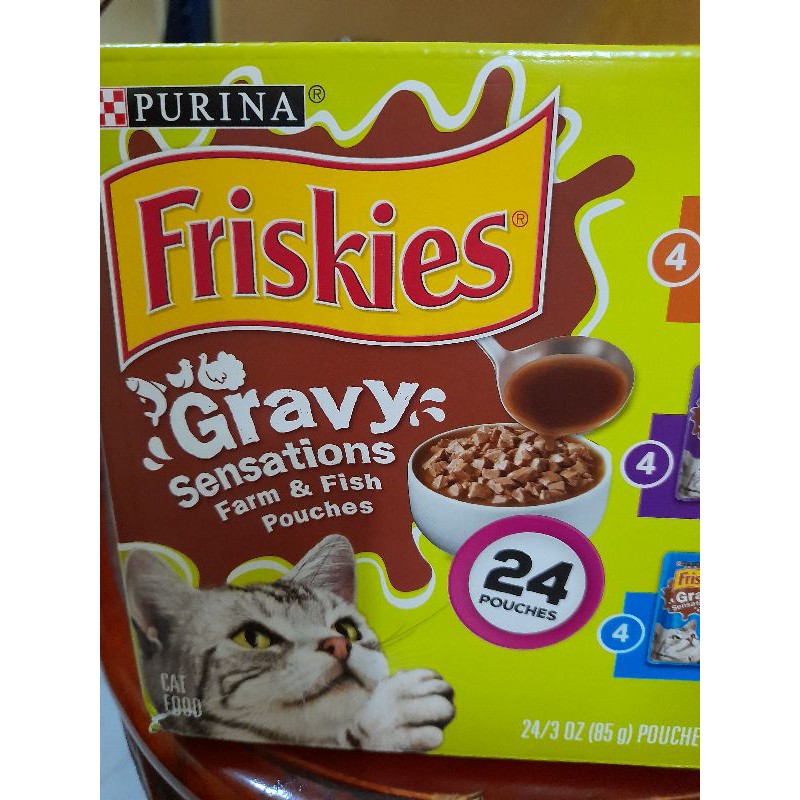 PURINA FRISKIES GRAVY SENSATIONS FARM AND FISH POUCHES SET OF 4(85g