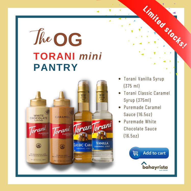 The OG TORANI MINI PANTRY Torani Syrups 375ml + Torani Squeeze Bottle