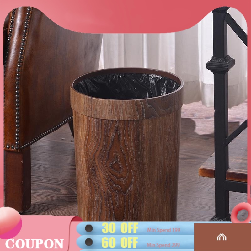 Creative Retro Domestic Trash Can Wood Grain Large Bathroom Living Room   3c779eae1754caf05c299829084da583