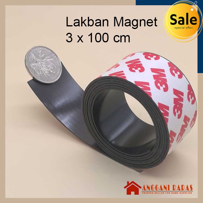 3" Magnetic Tape With Outdoor Adhesive - 50' Roll X 30 Mil