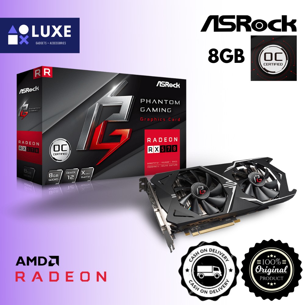 Asrock phantom gaming d radeon rx570 best sale 8g oc