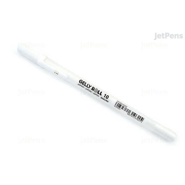 SAKURA GELLY ROLL WHITE GEL INK PEN 10 / WATER-BASED BALL POINT PEN ...