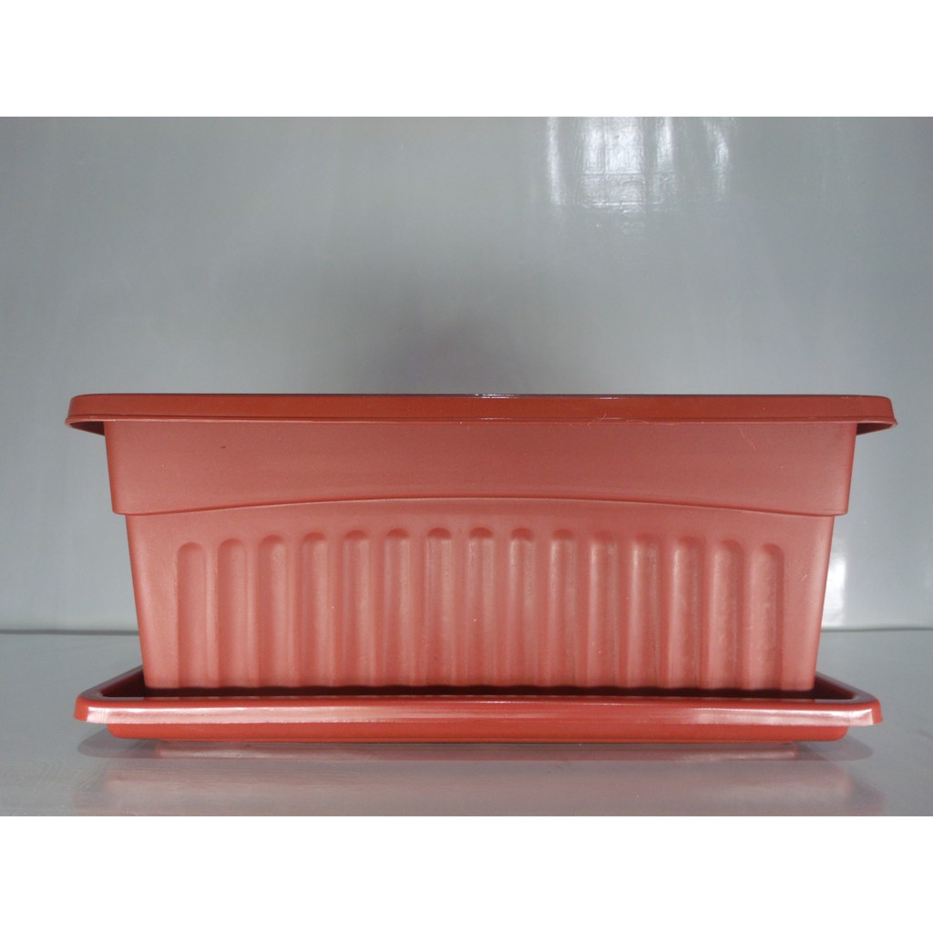 #8564 Rectangular Flower Gardening Pot (with Plate) | Shopee Philippines