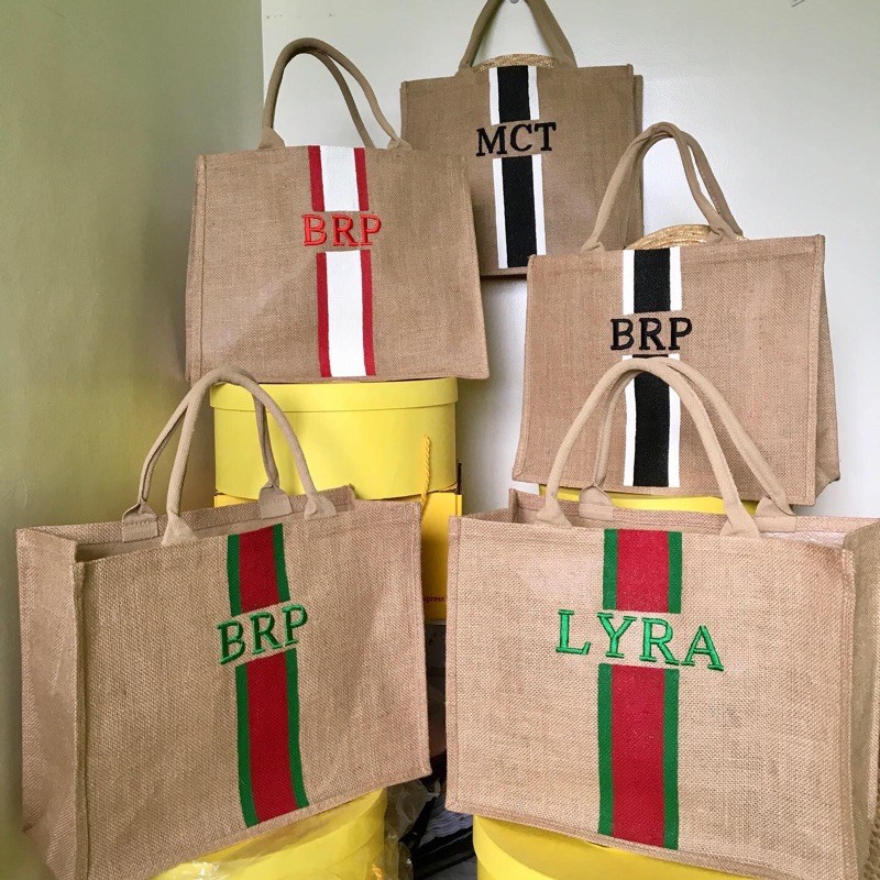 Embroidered Handpainted Monogram Tote Bag NOT STICKER or VINYL