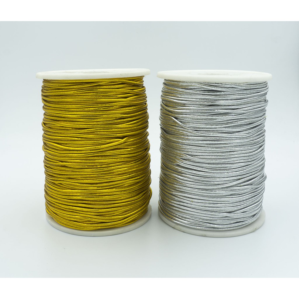 Metallic Elastic String (Gold and Silver) 100 Meters | Shopee Philippines