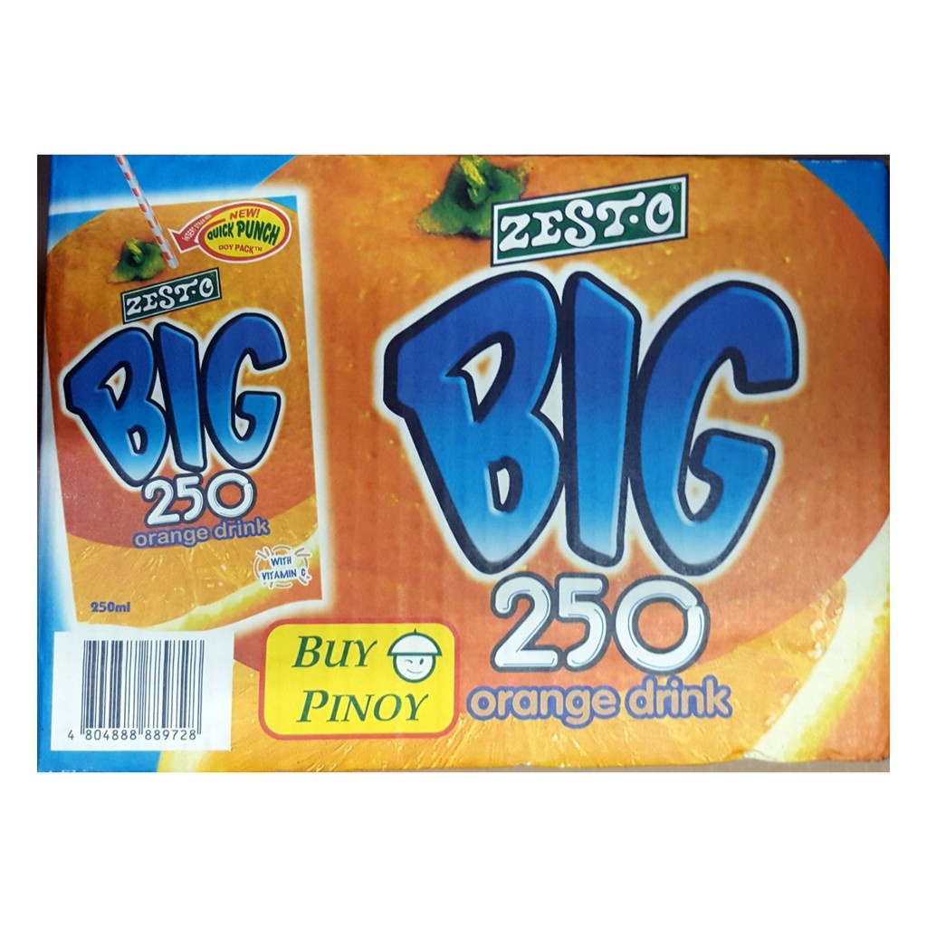 Zest O Big Juice Drink With Vitamin C Orange 250ml X 10s Shopee