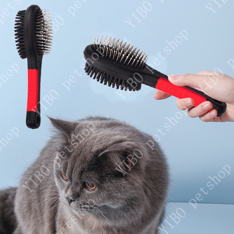 Pet Grooming Kit for Dog Cat Rabbit Fur 2 Sided Bathing Brush Cleaning Massage Glove De-Shedding De-Matting Pet Hair Removal main image 1
