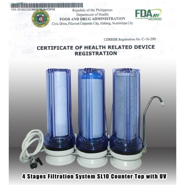 3 STAGE FILTRATION SYSTEM SL10 COUNTER TOP WITH UV | Shopee Philippines