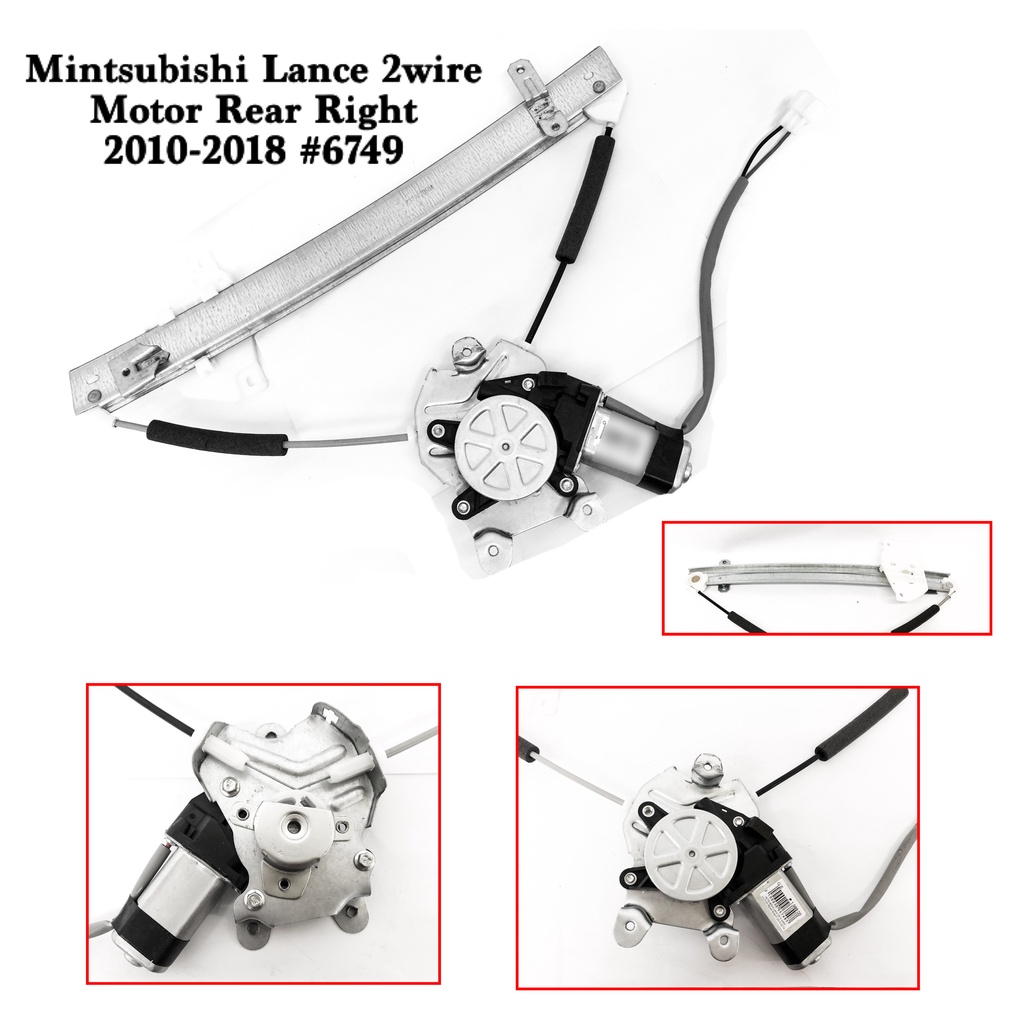 Pair Power Window Regulator Set Rear Left & Right For 2002-2007 Mitsubishi Lancer & Evolution