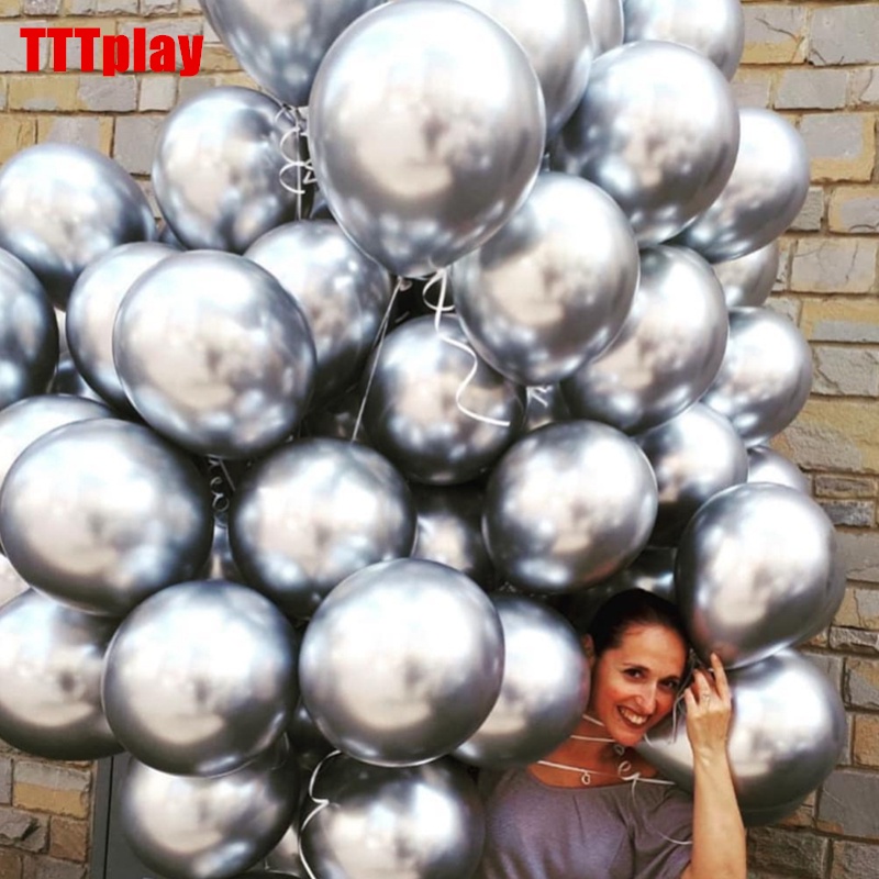 10pcs Glossy Metal Pearl Latex Balloons Thick Chrome Metallic ...