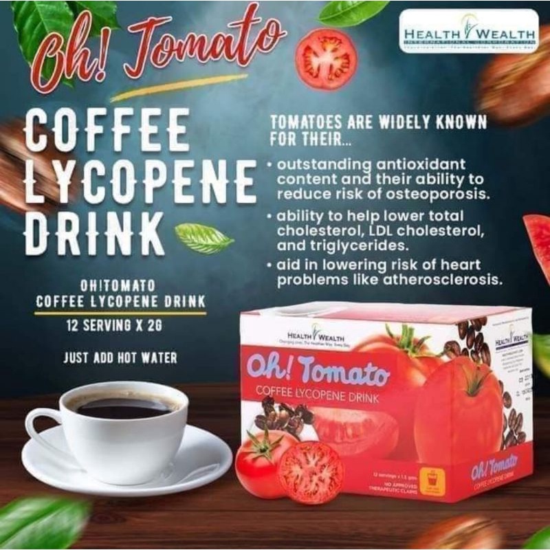 OH TOMATO COFFEE LYCOPENE DRINK 12 SACHETS PER BOX Shopee Philippines