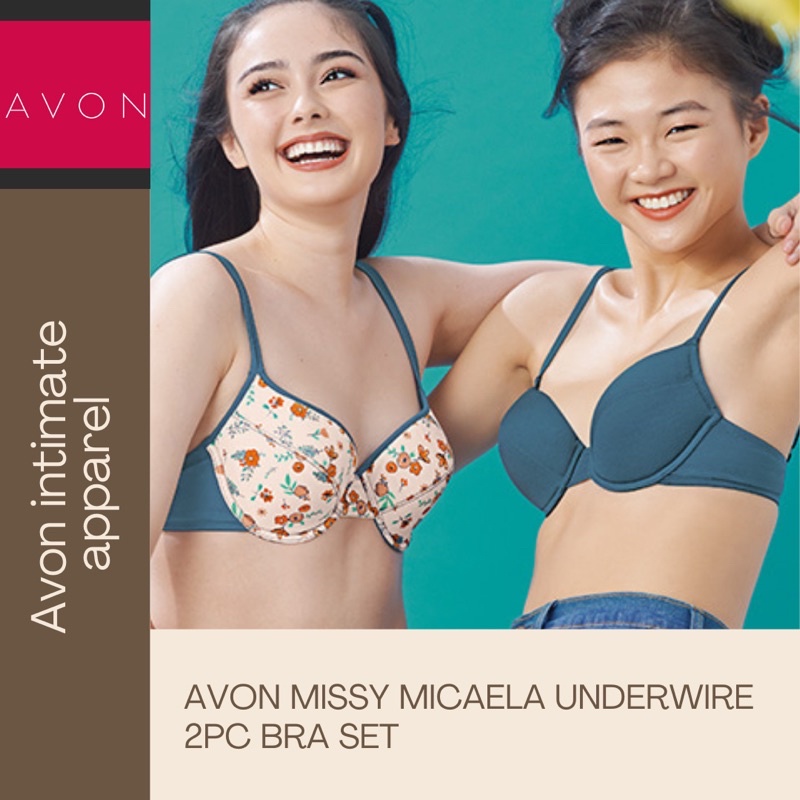 Avon Missy (teens) Micaela 2pc underwire bra set (1 plain & 1 printed)