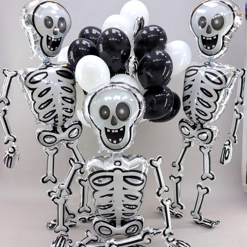 4pcs 86x158cm Large Skeleton Man Balloons Scary Halloween Decorations ...