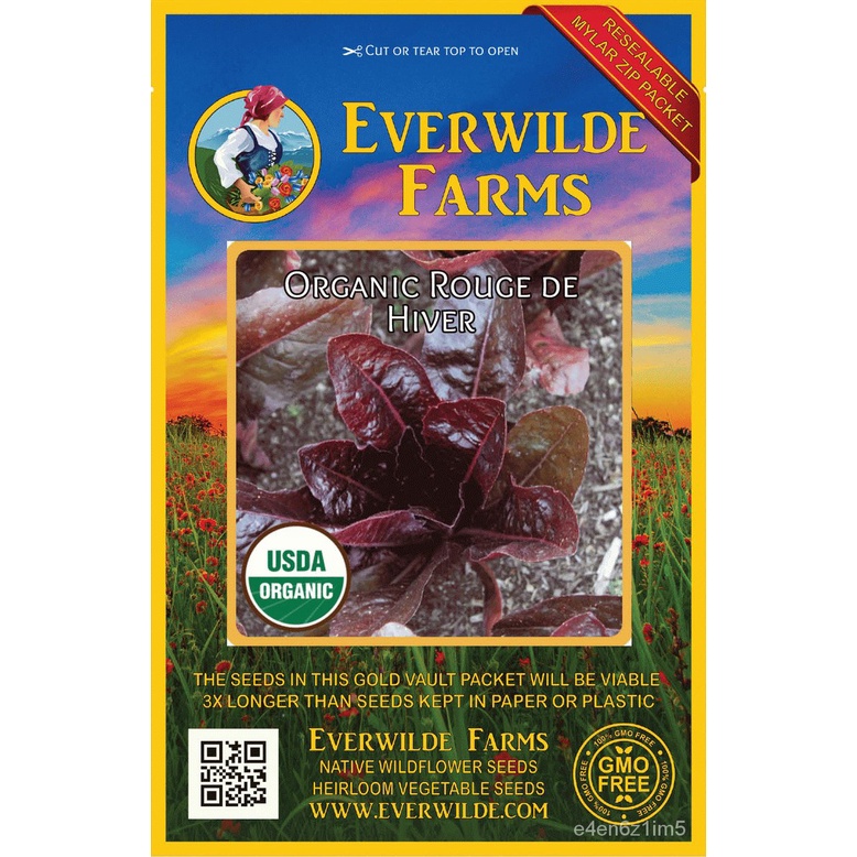 Guaranteed germination rate 500 Organic Rouge de Hiver Romaine Lettuce