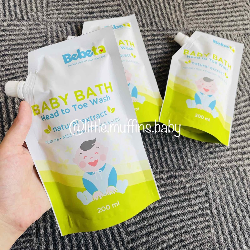 BEBETA Baby Bath Head to Toe Wash 200ml Resealable Pack (BBTBB200) Shopee Philippines