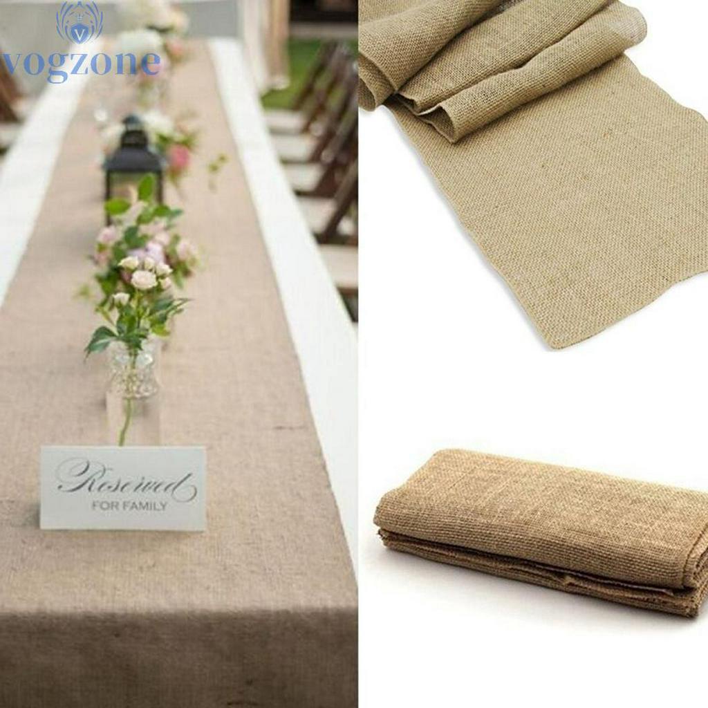 30x275cm Hessian Table Runners Lace Runner Natural Burlap Rustic ...