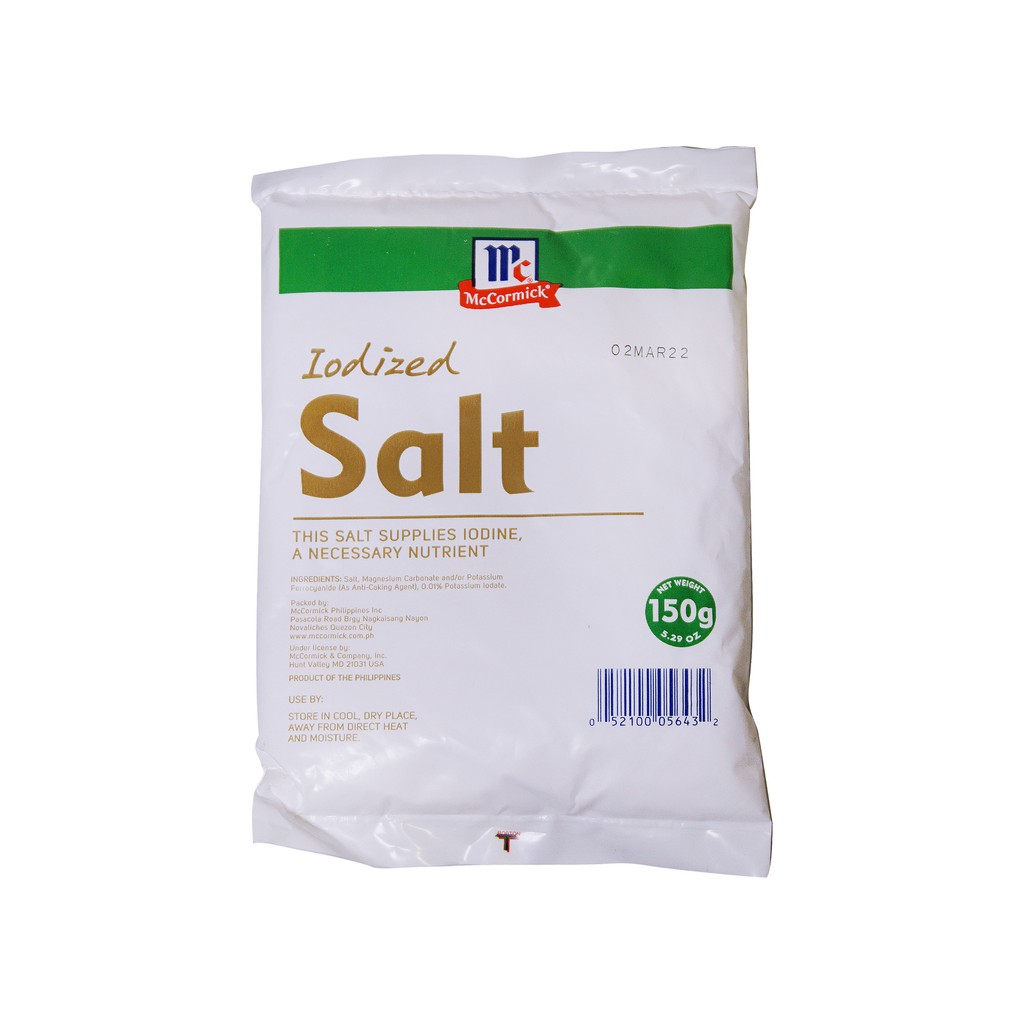 BFI McCormick Iodized Salt 150g Shopee Philippines