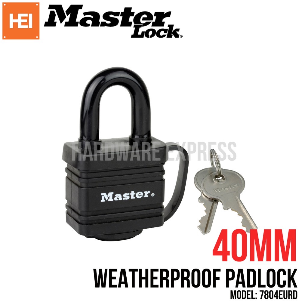 Master Lock 7804EURD Weatherproof Tough Laminated Padlock 40MM | Shopee ...
