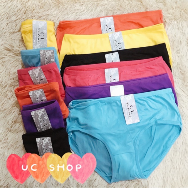 12Pieces CL Cotton Plain Colored Big Mommy size Panty Ladies Panty