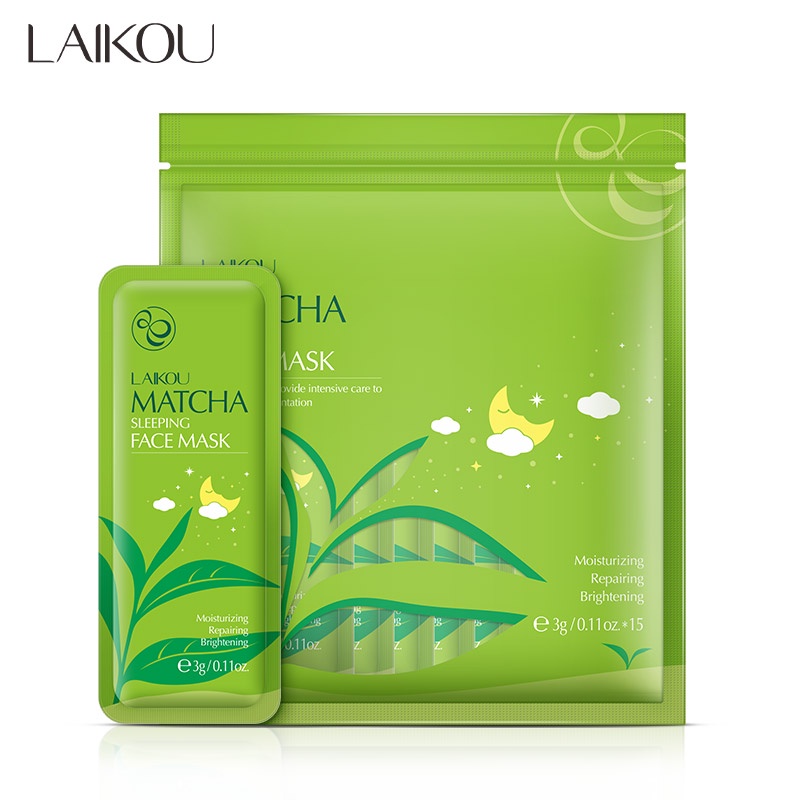 LAIKOU Matcha Sleeping Mask 45g NoWash Matcha Face Masks Acne Skin