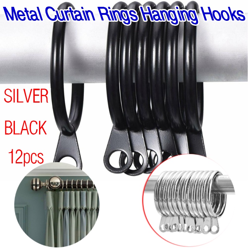 [Spot] Metal Curtain Rings Hanging Hooks for Curtains Rods Pole Voile ...