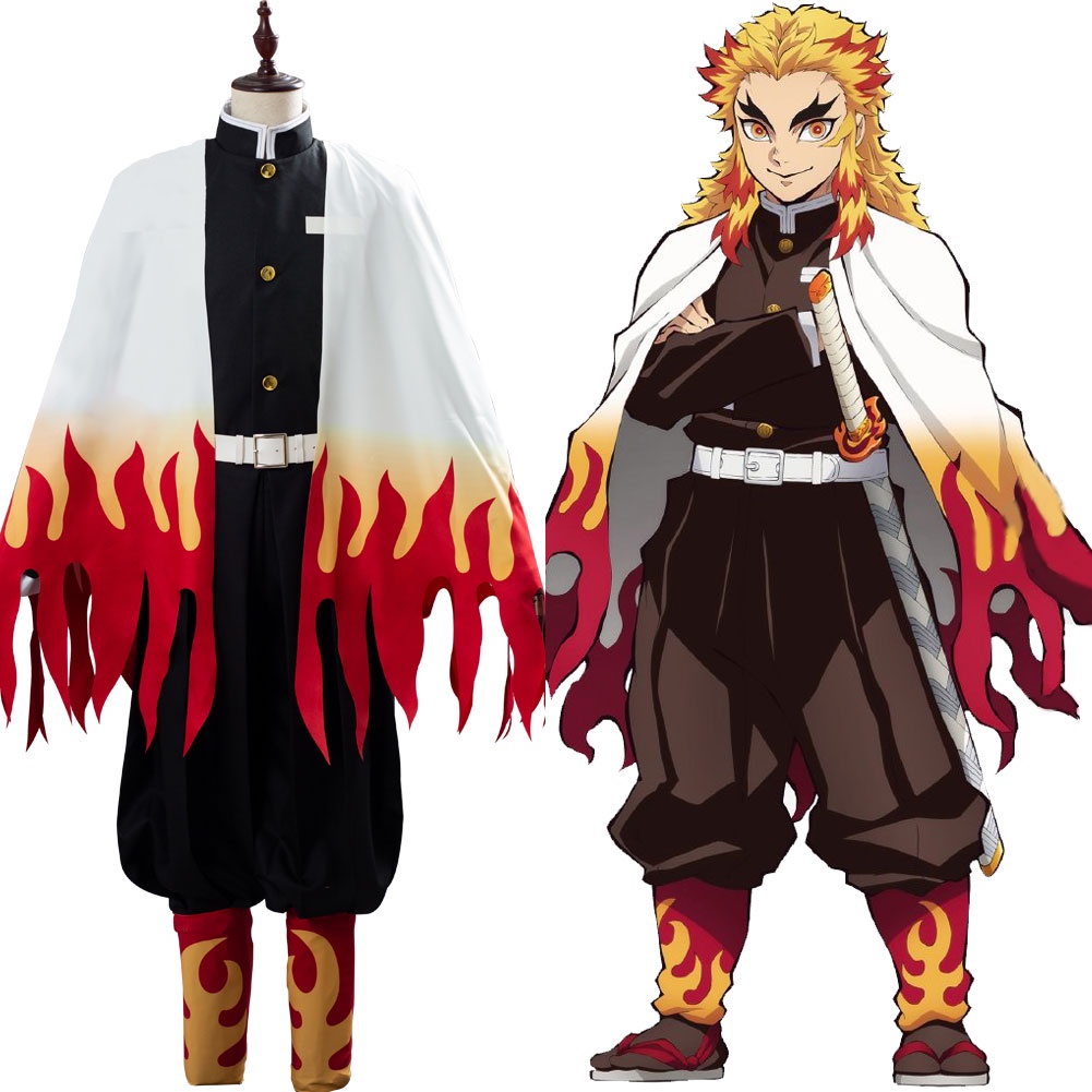 Fast Shipping Demon Slayer: Kimetsu no Yaiba Rengoku Kyoujurou Cosplay ...