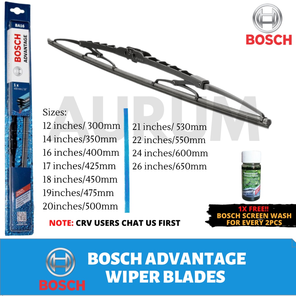 Bosch Wiper Blade Advantage BA 12 14 16 17 18 19 20 21 22 24 26