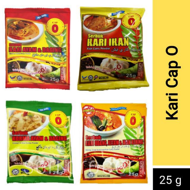 MERAH Cap O Curry Powder/Curry Powder 25gm (Meat/Fish/Dates/Crab Shrimp