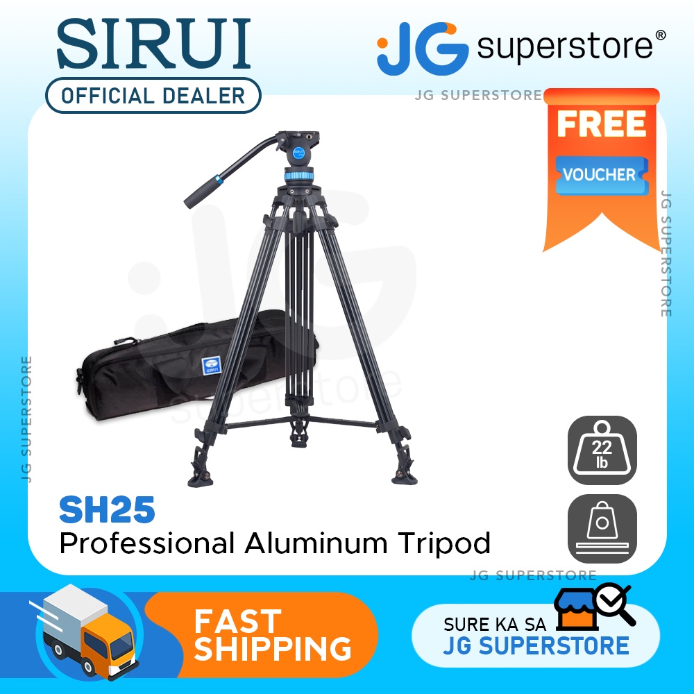 Sirui SH25 Aluminum Video Tripod with Fluid Head for Broadcast ...