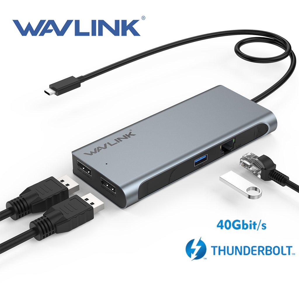 Wavlink Thunderbolt 3 4 Hub With 40gbps Speed Usb3.0 Rj45 Gigabit ...