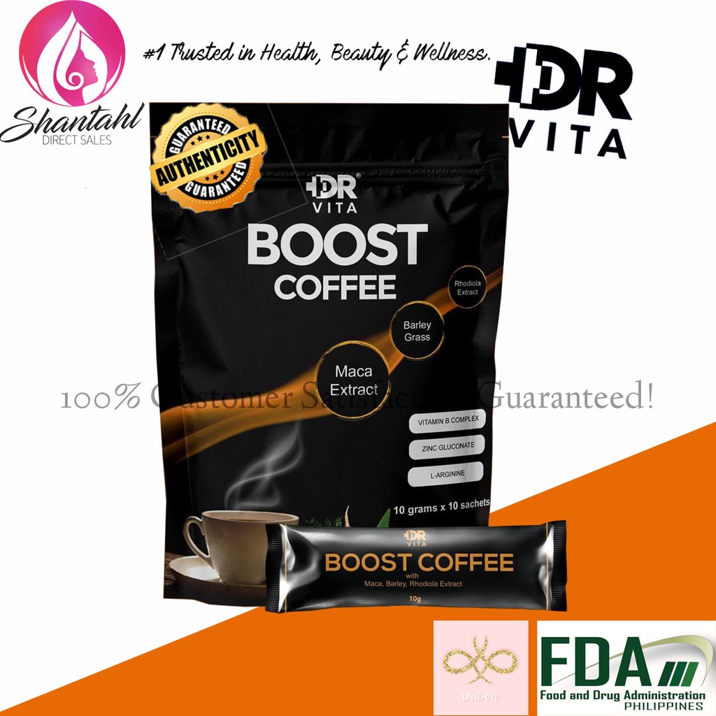 Dr Vita Boost Cofee 10g 10 Sachets Maca Extract Barley Grass Rhodiola Extract 1 Pack 9682