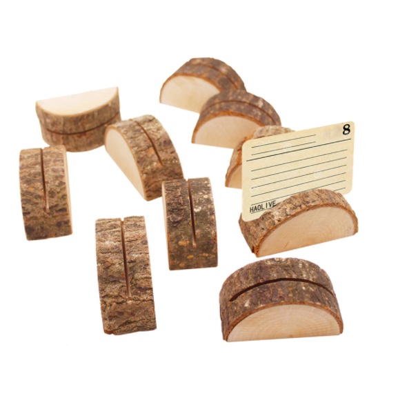 Natural Tree Stump Small Rustic Table Number Holders, Table Place Cards ...