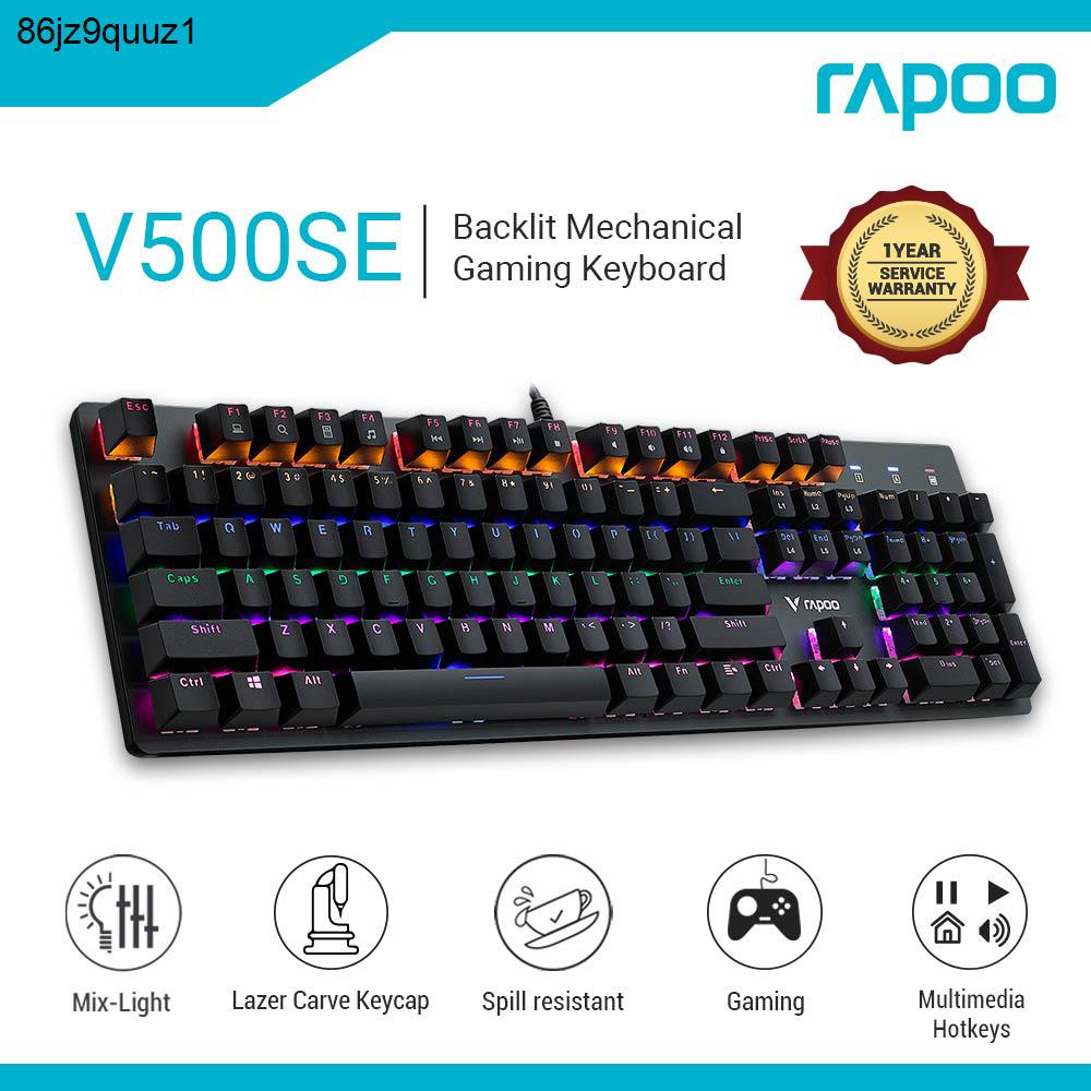 Rapoo V500 Pro/SE Mixed Color Backlit Mechanical Gaming Keyboard Blue ...