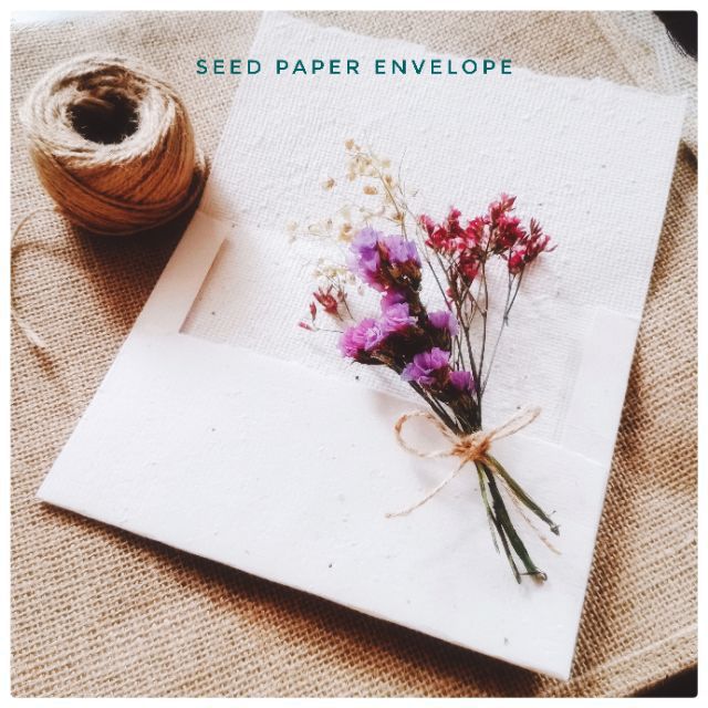 Seed Paper / Plantable Paper Envelope Made From Recycled Paperwastes