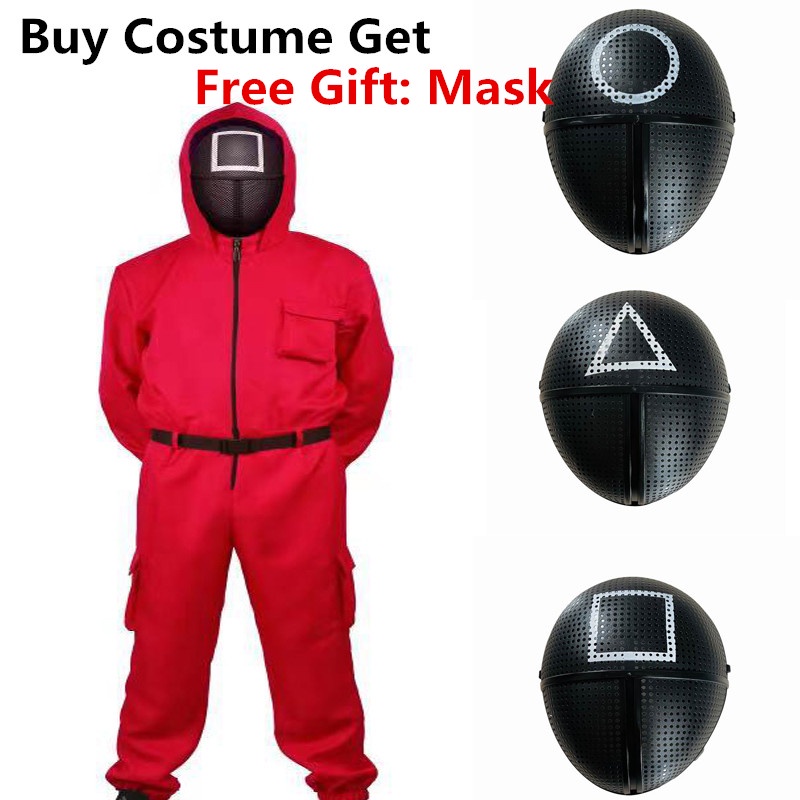 Squid Game Costume for ParentChild Outfit Kids Adult Cosplay Red