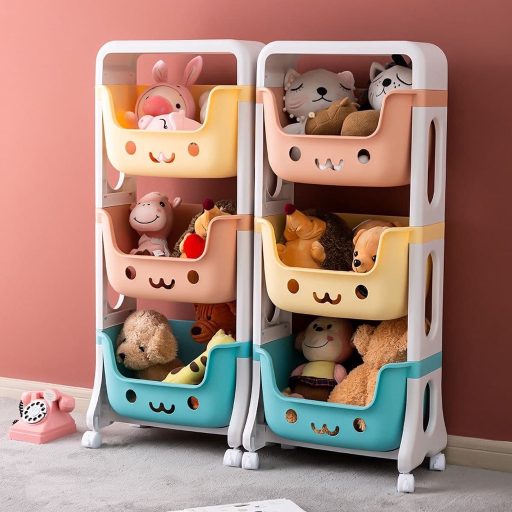 Children's Storage Rack With Wheels Multi-layer Toy Five Racks Snack ...