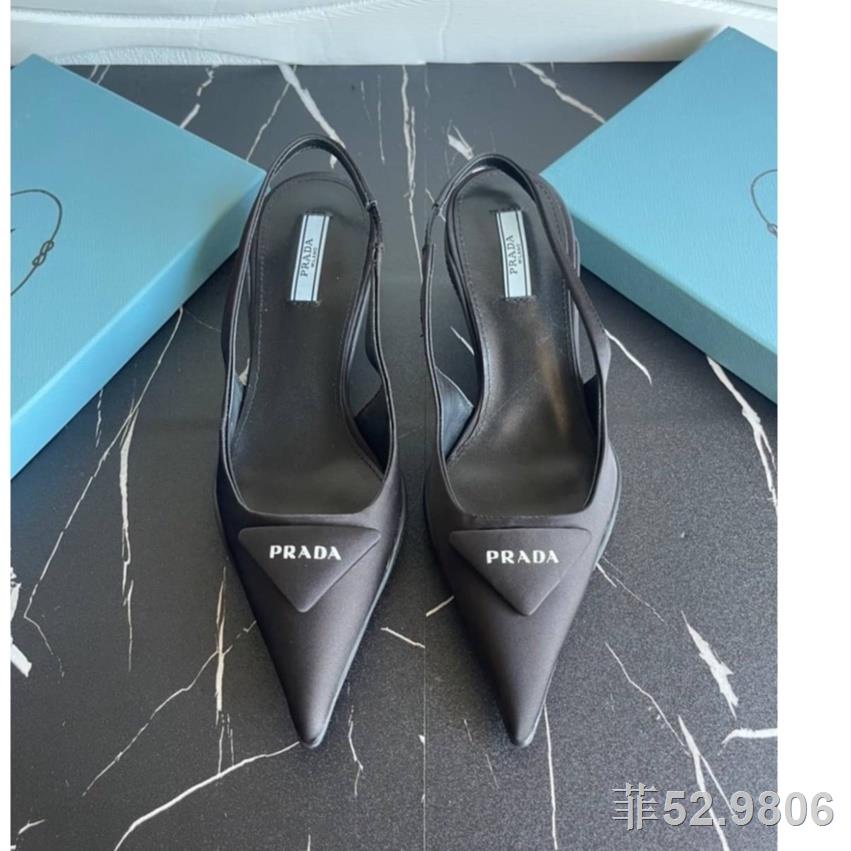 Prada shoes heels Satin Black . | Shopee Philippines