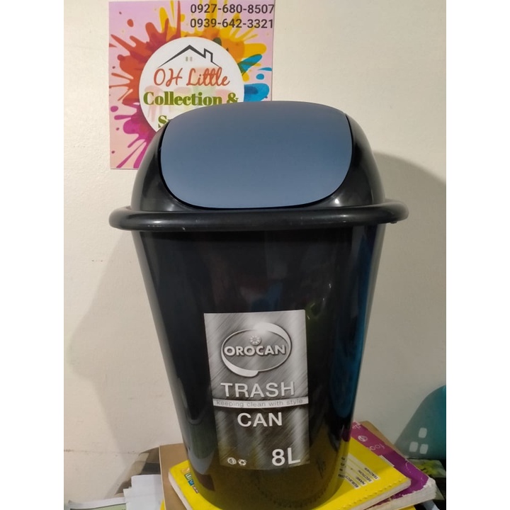 Trash Bin Basurahan 8Liters OROCAN Swing type cover | Shopee Philippines