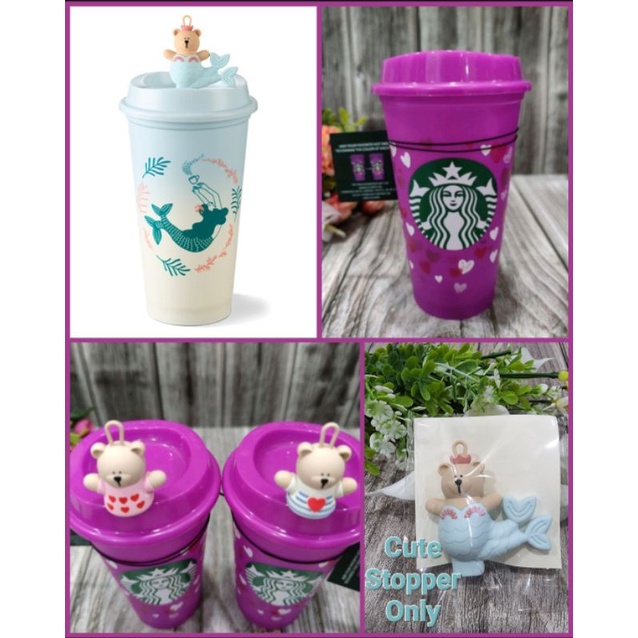 Starbucks Valentines Color Changing Reusable Cup And Cute Stopper