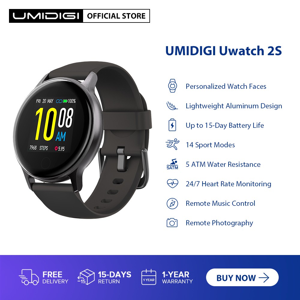 UMIDIGI Uwatch 2S Smartwatch Fitness Tracker Watches Digital Watch  Waterproof