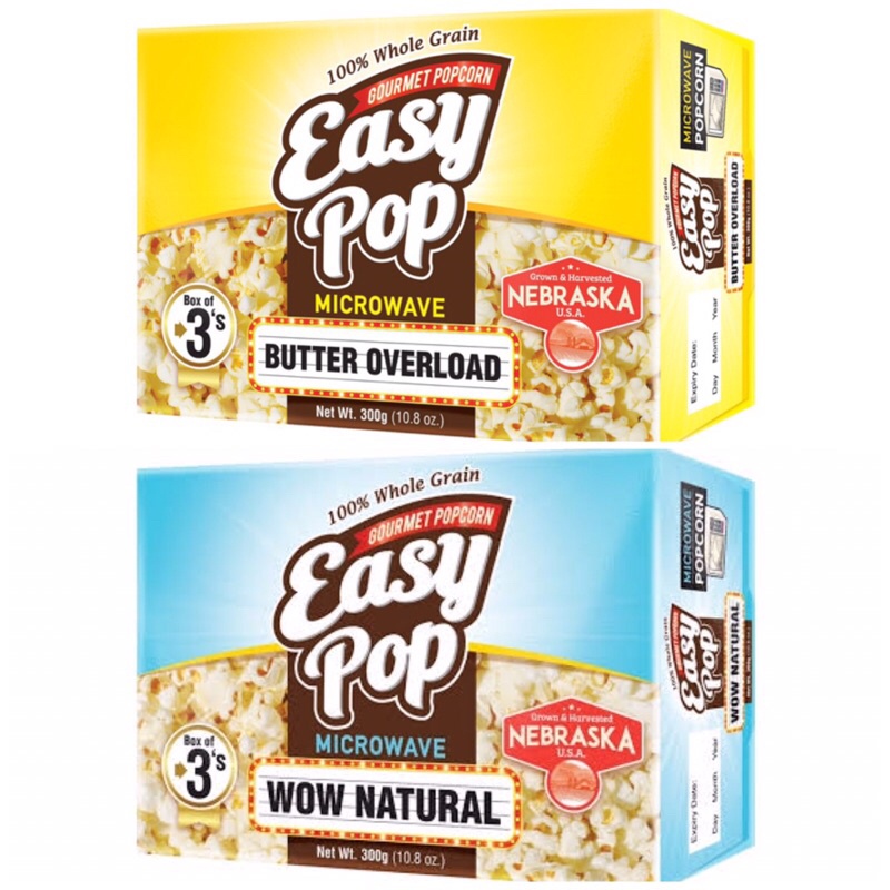 Easy Pop Microwave Butter Overload/Wow Natural 300g | Shopee Philippines