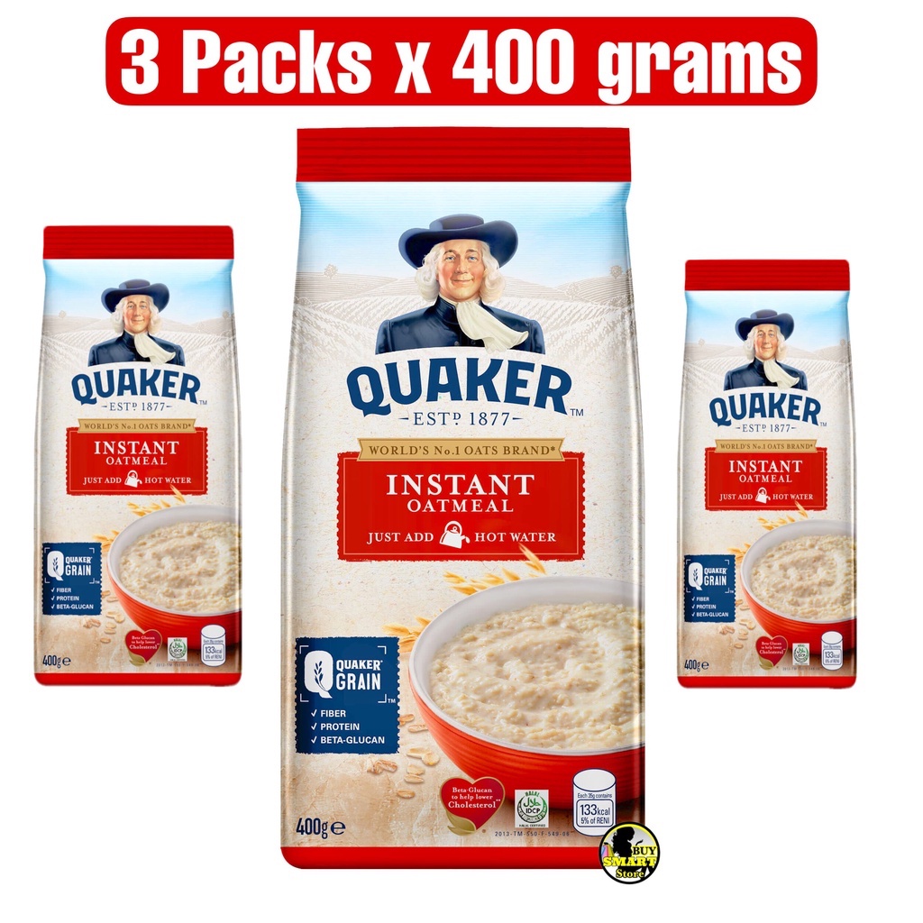 QUAKER Instant Oatmeal (3 packs x 400 grams) Shopee Philippines