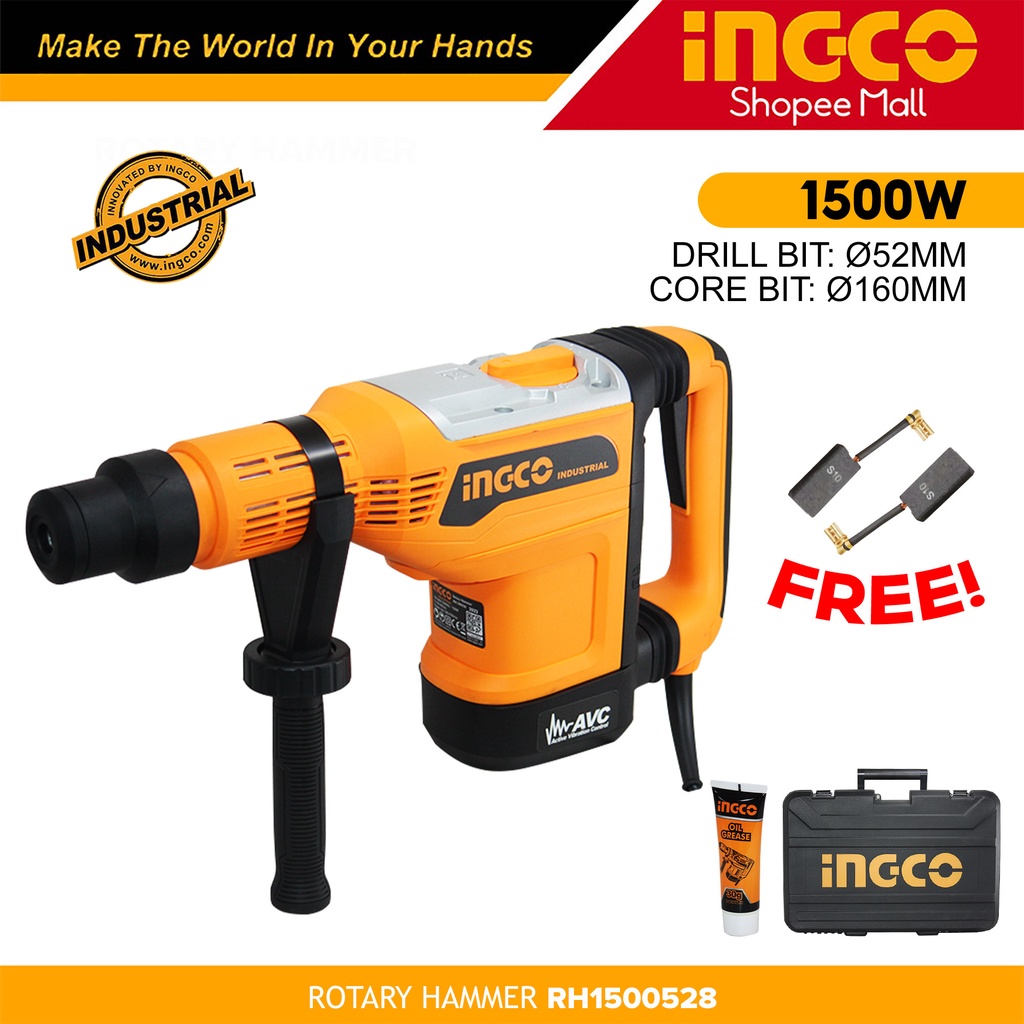 Ingco 1500W Rotary Hammer Drill Chipping Gun Concrete Breaker For