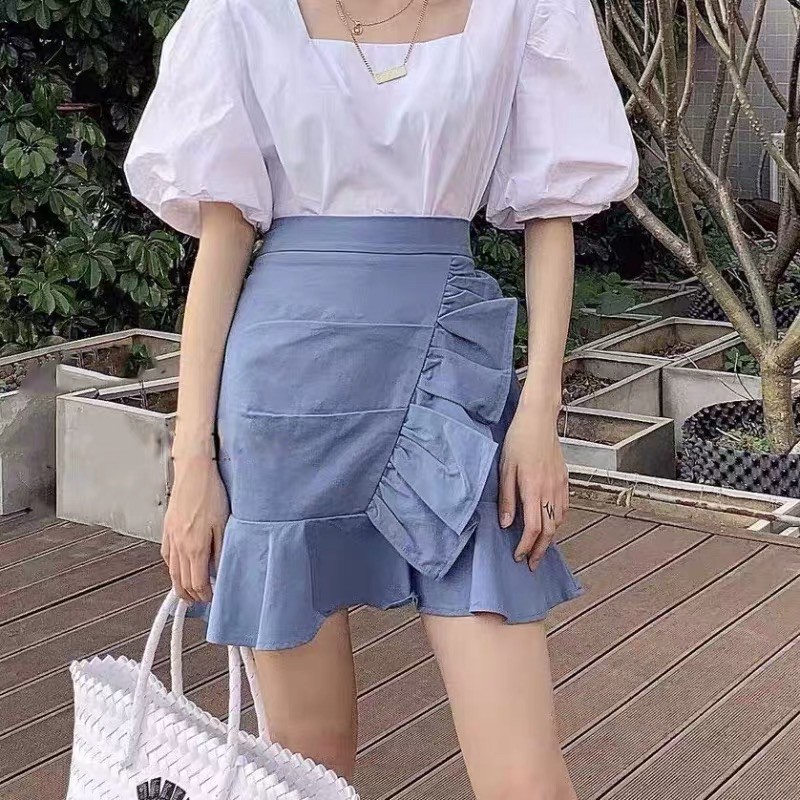 Ruffle skirt clearance korean