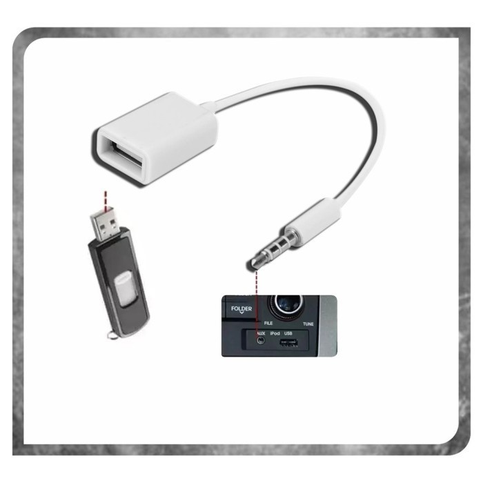 Audio Cable OTG Male AUX to USB 2.0 Cable Connector jack 3.5mm | Shopee