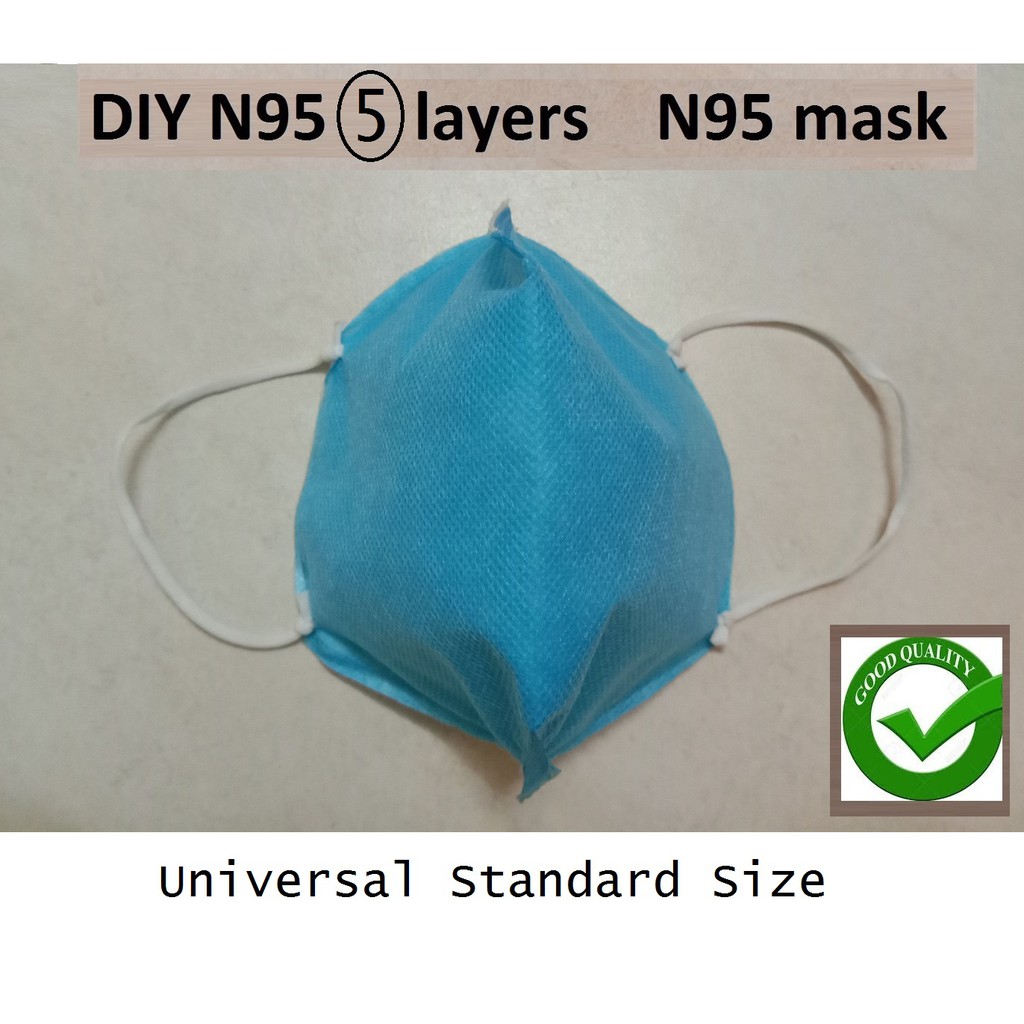 Dust Mask Respirator Gas Mask 5 LAYERS Basic N95 Anti- haze DIY Mask ...