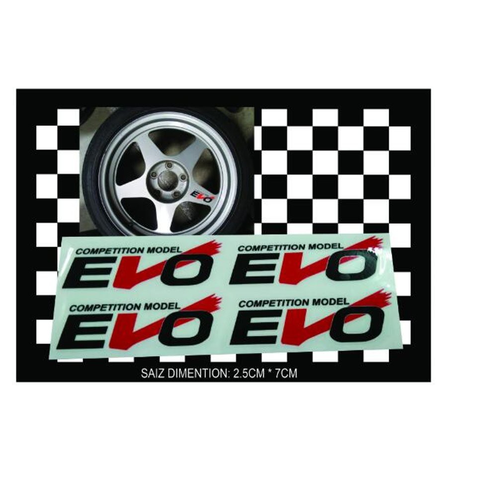 Evo competition model Car rim velk Sticker | Shopee Philippines