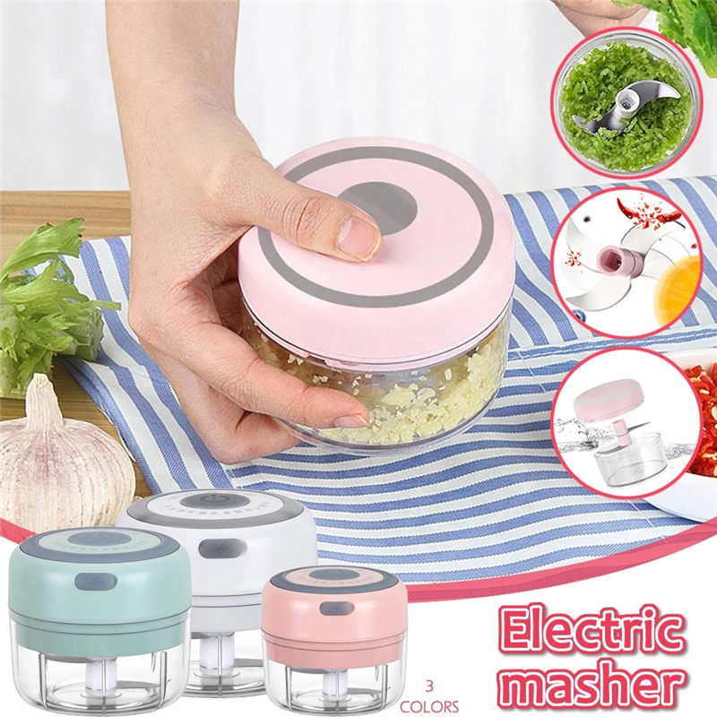 Electric Garlic Chopper Food Vegetable Chopper 100ML Mini Food